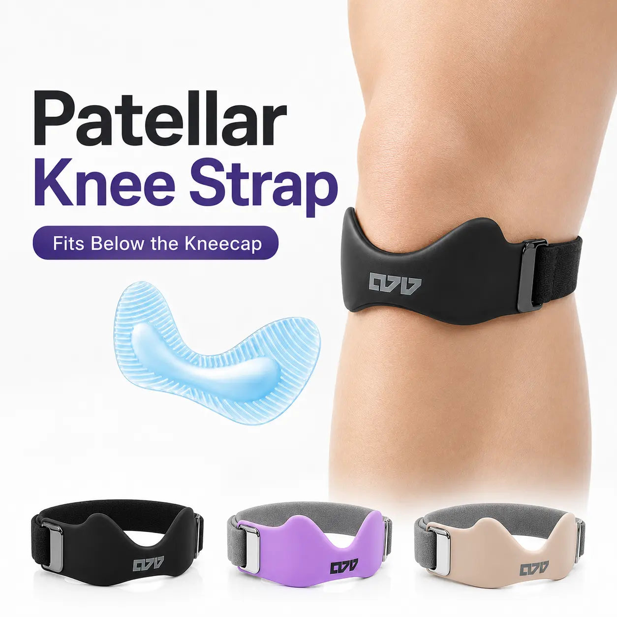 HYPICHOR Patellar Tendon Support Strap , Adjustable Silicone Knee Brace for Pain Relief (Sports & Outdoor Support Accessory)【Buy 1 Get 1 Free】