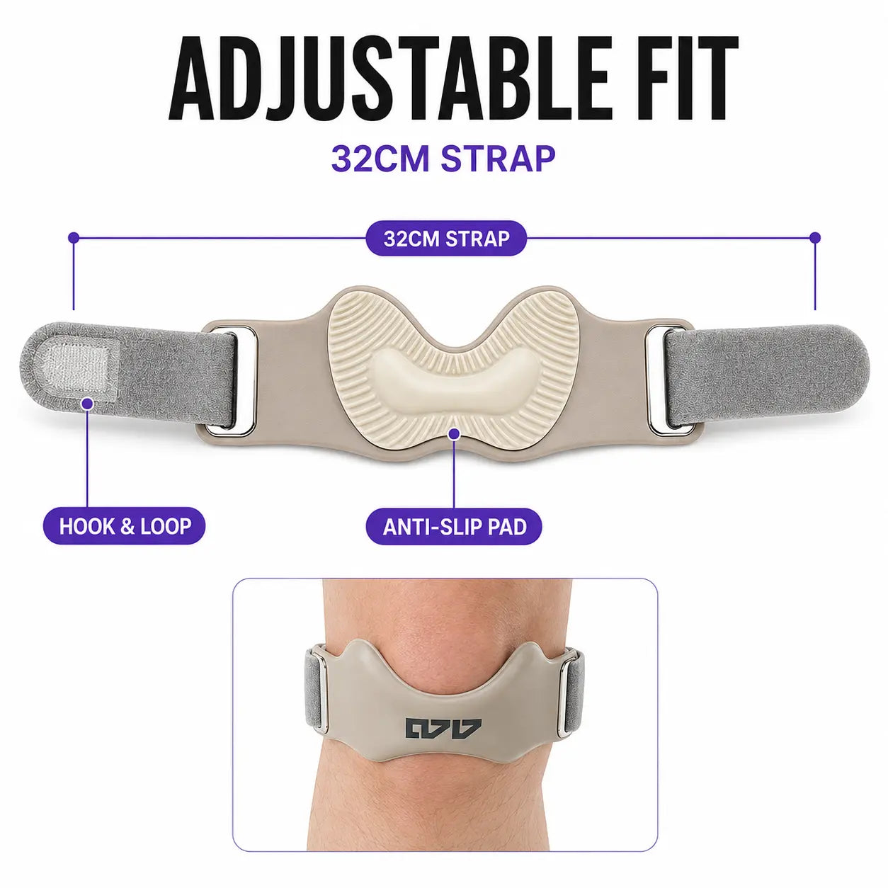 HYPICHOR Patellar Tendon Support Strap , Adjustable Silicone Knee Brace for Pain Relief (Sports & Outdoor Support Accessory)【Buy 1 Get 1 Free】