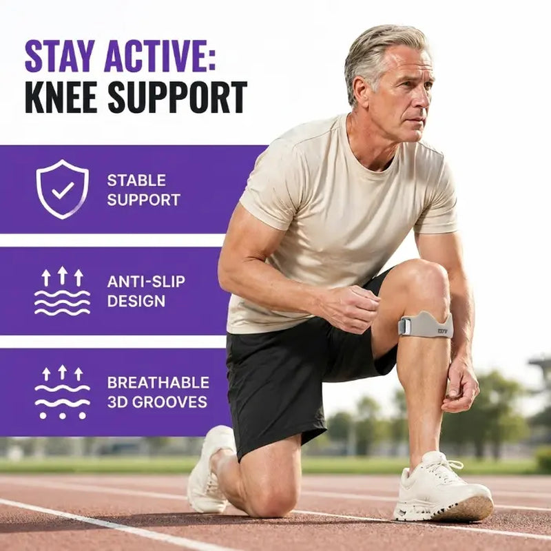 HYPICHOR Patellar Tendon Support Strap , Adjustable Silicone Knee Brace for Pain Relief (Sports & Outdoor Support Accessory)【Buy 1 Get 1 Free】