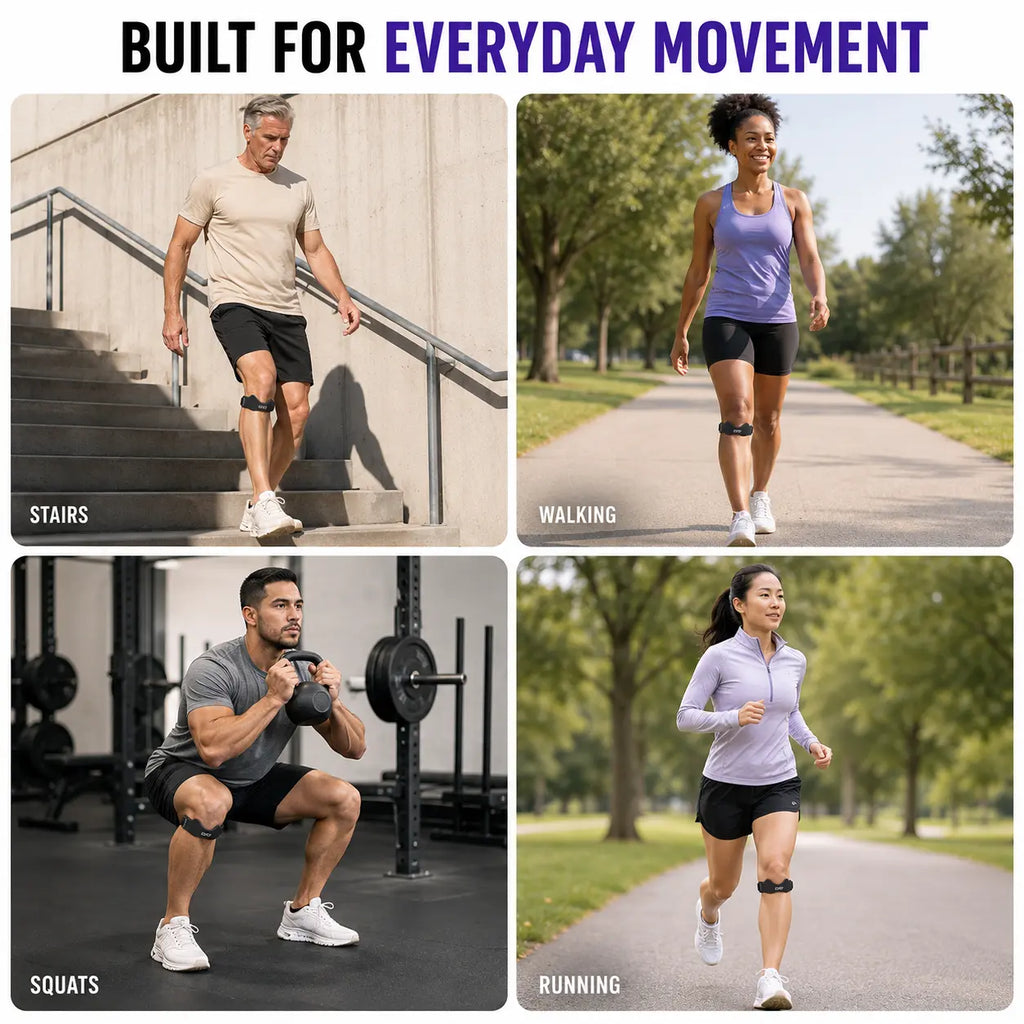 HYPICHOR Patellar Tendon Support Strap , Adjustable Silicone Knee Brace for Pain Relief (Sports & Outdoor Support Accessory)【Buy 1 Get 1 Free】